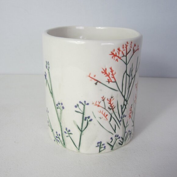 Anthropologie Dagny Monogram Mug Letter P Floral Cottage Pottery Ceramic - Picture 4 of 8